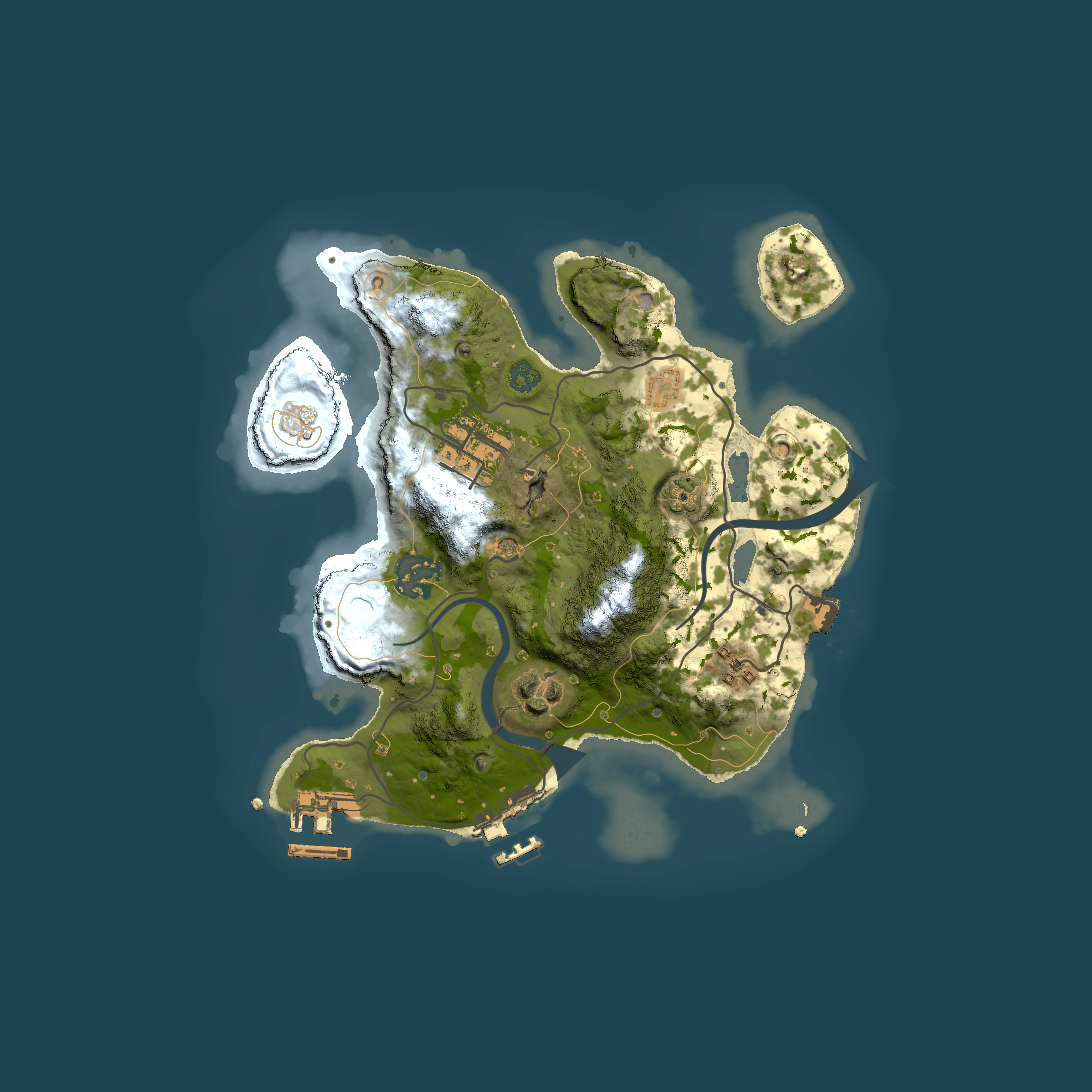 Full top-down render of Rust map seed 1118029596, 2500x2500m