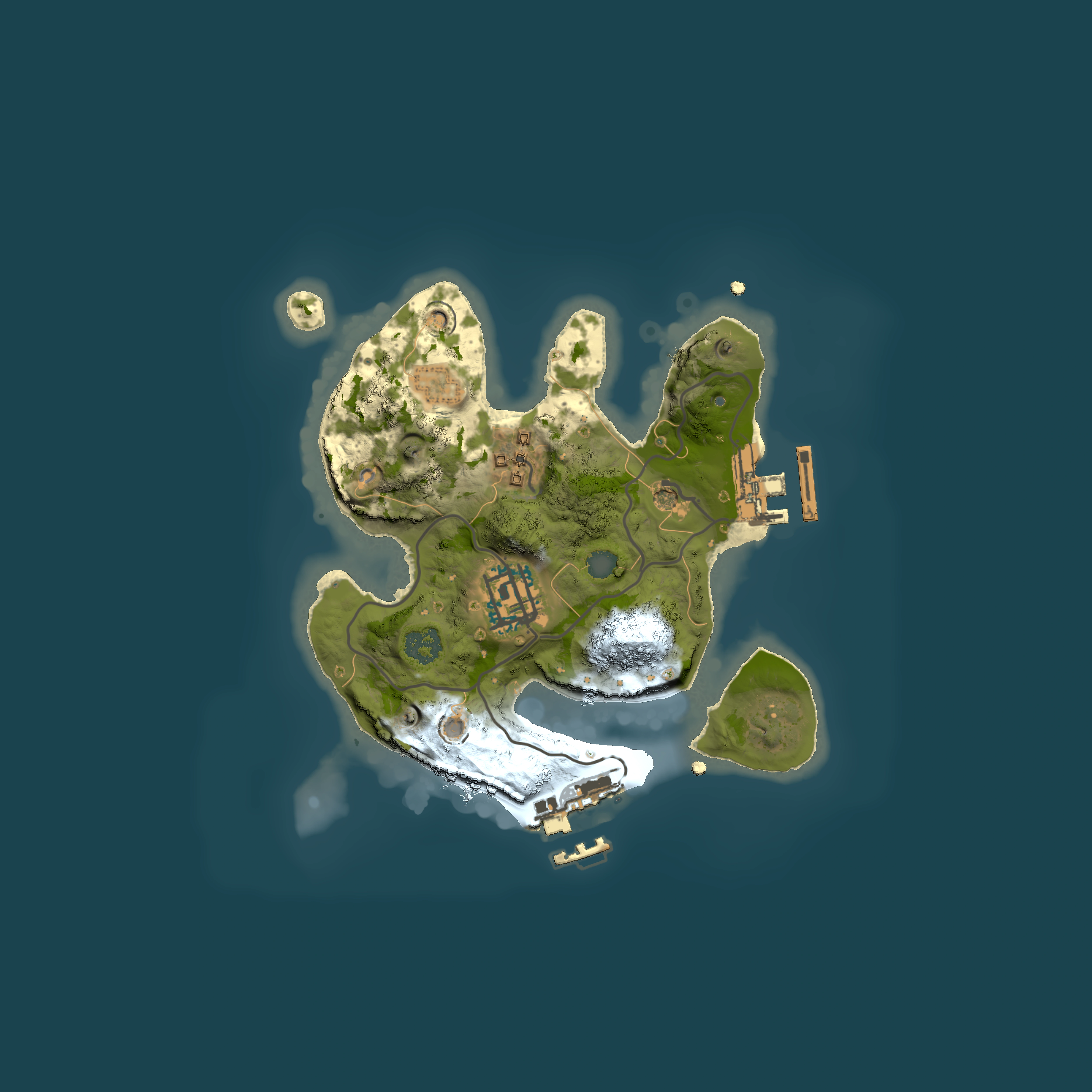 Full top-down render of Rust map seed 483985938, 2000x2000m