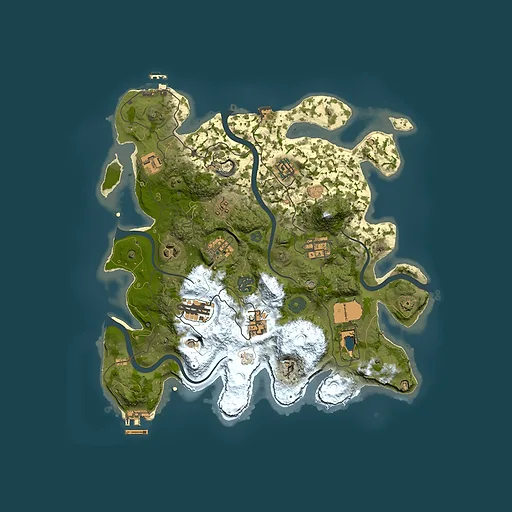 Rust map seed 197262917, 3500x3500m top-down preview