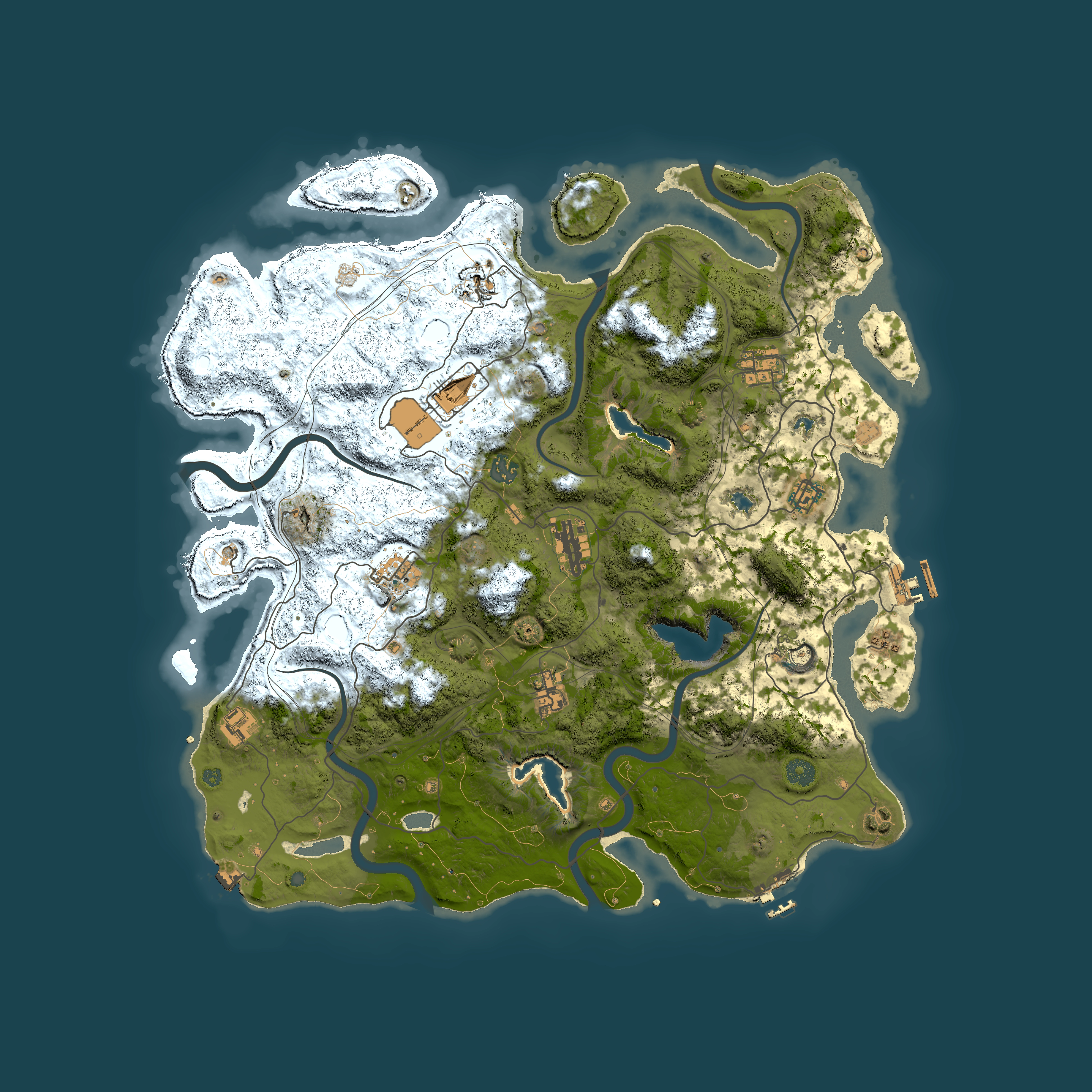 Full top-down render of Rust map seed 1424871656, 4500x4500m