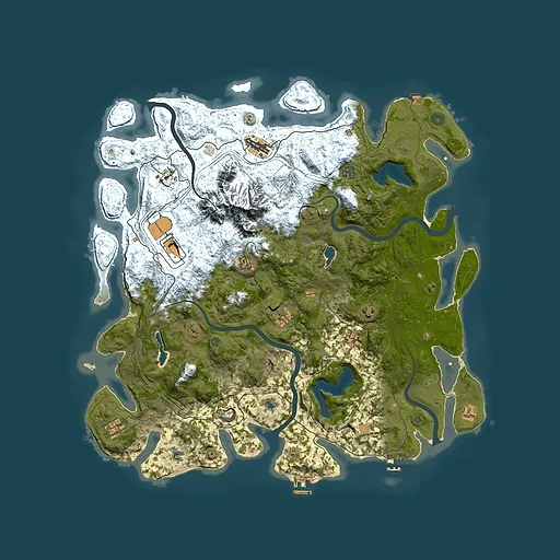 Rust map seed 1353334286, 5000x5000m top-down preview