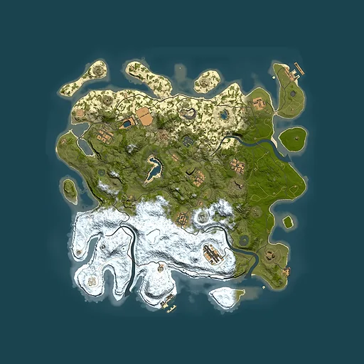 Rust map seed 1285023671, 4000x4000m top-down preview