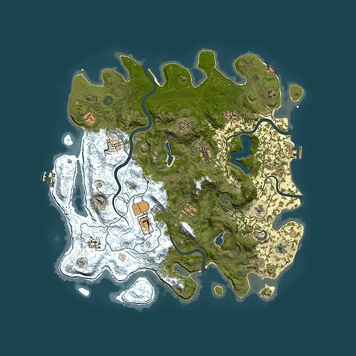 Rust map seed 2105769724, 4500x4500m top-down preview