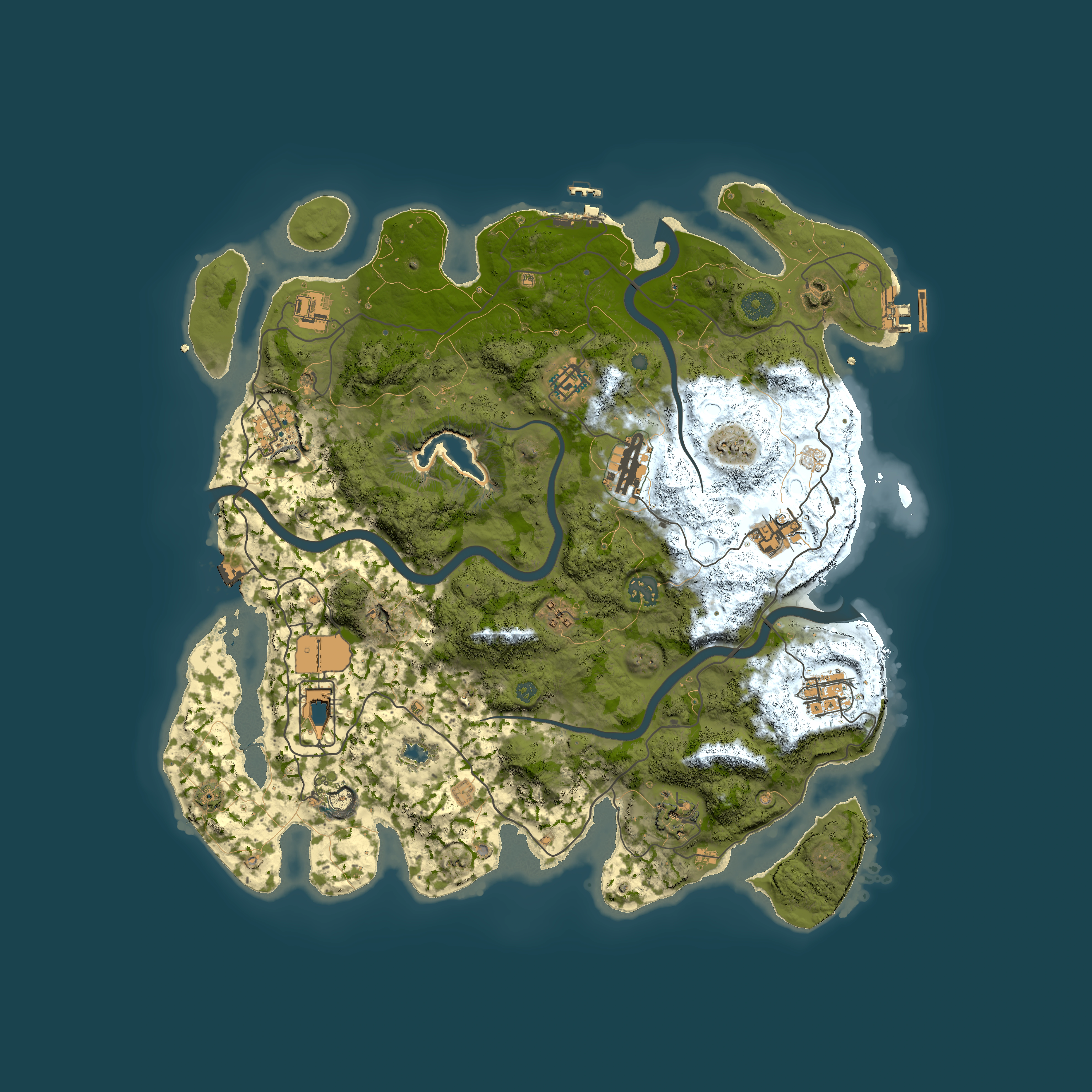 Full top-down render of Rust map seed 457704147, 4000x4000m