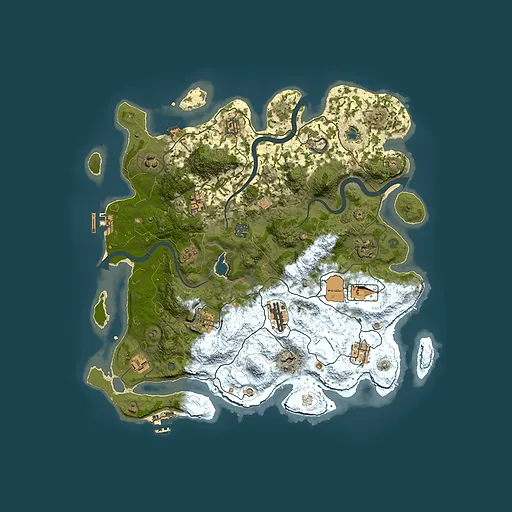 Rust map seed 23280908, 4000x4000m top-down preview