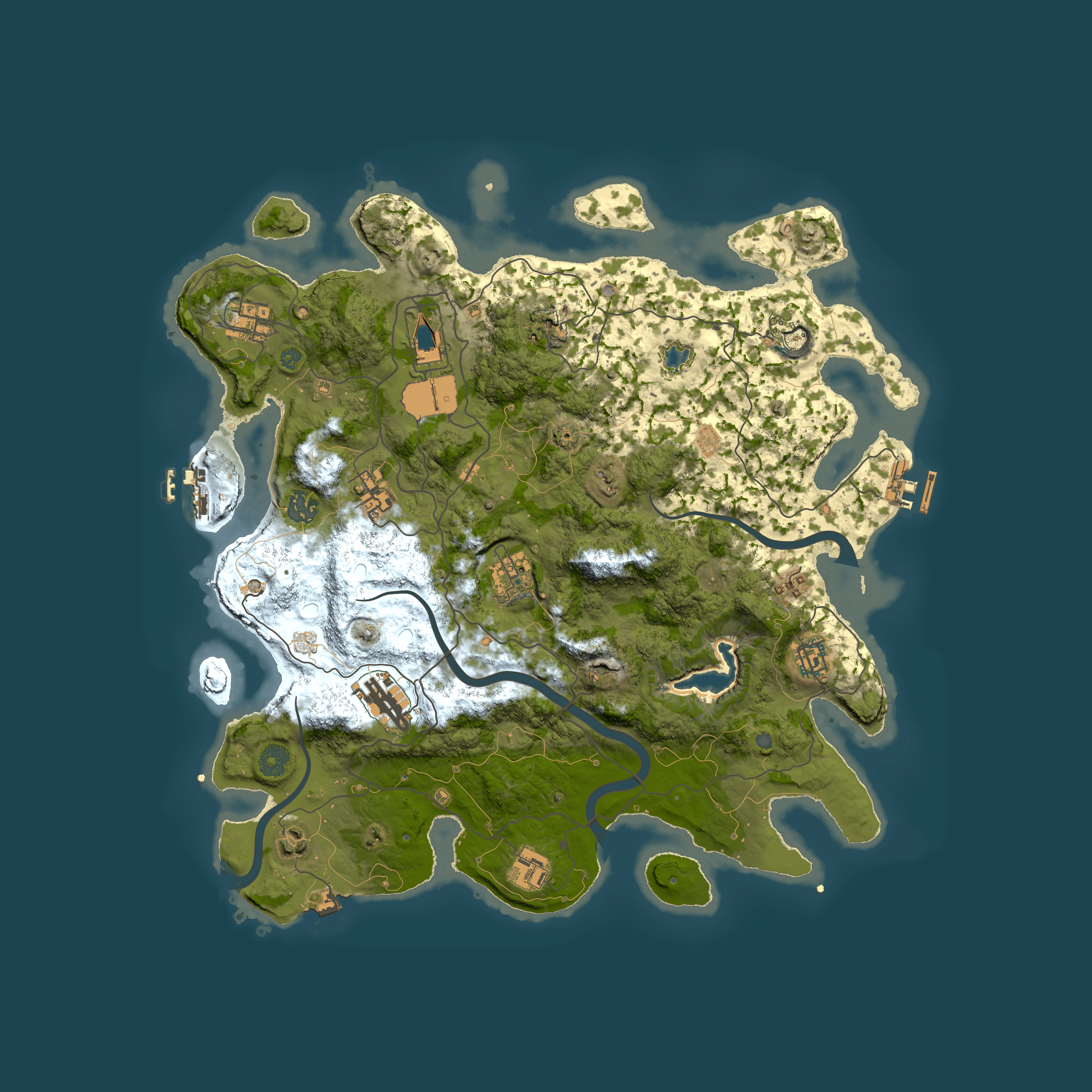 Full top-down render of Rust map seed 1014200871, 4000x4000m