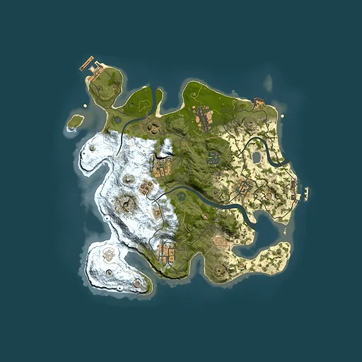 Rust map seed 666668885, 3000x3000m top-down preview