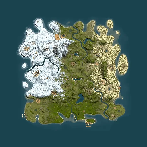 Rust map seed 1664241187, 5000x5000m top-down preview