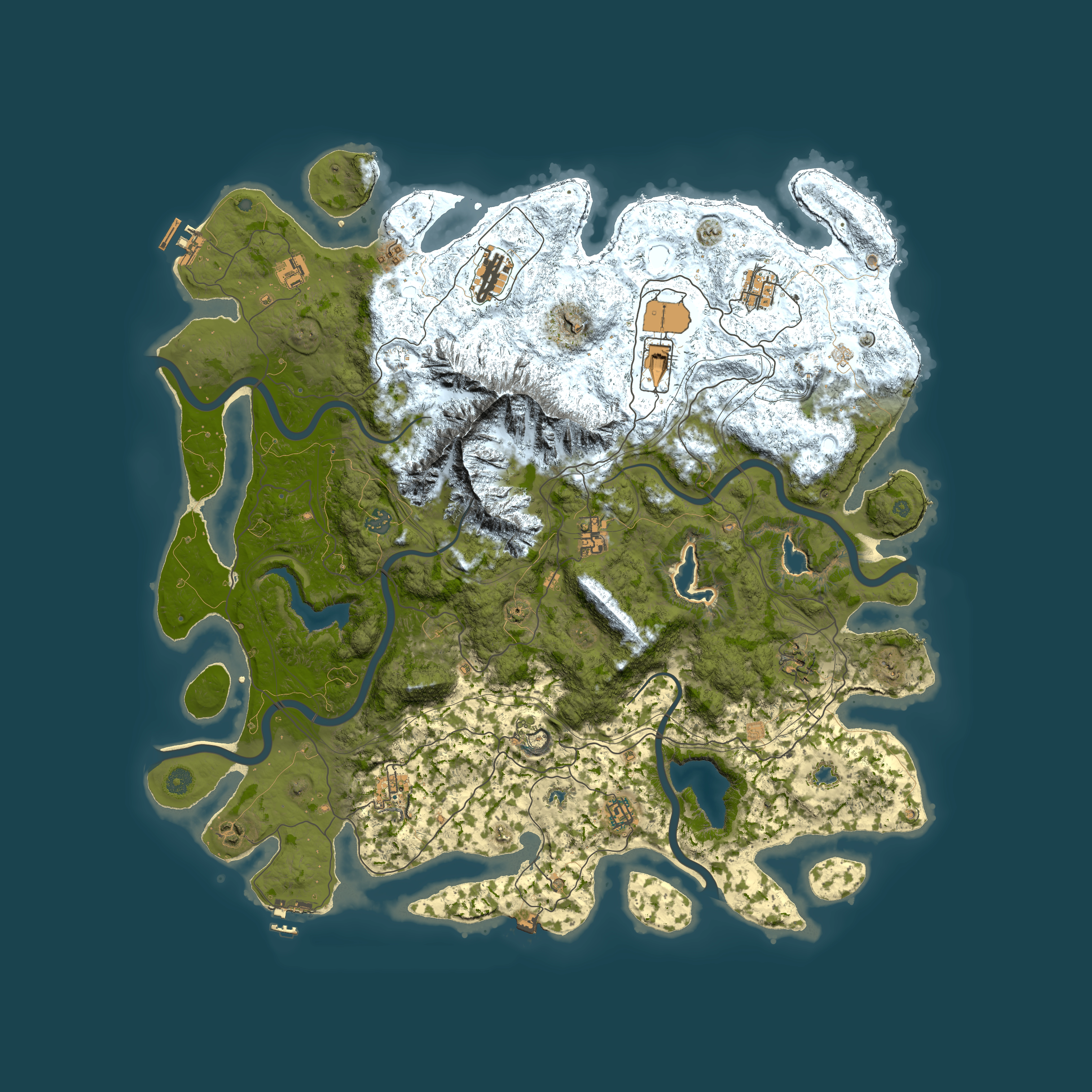 Full top-down render of Rust map seed 87837963, 5000x5000m