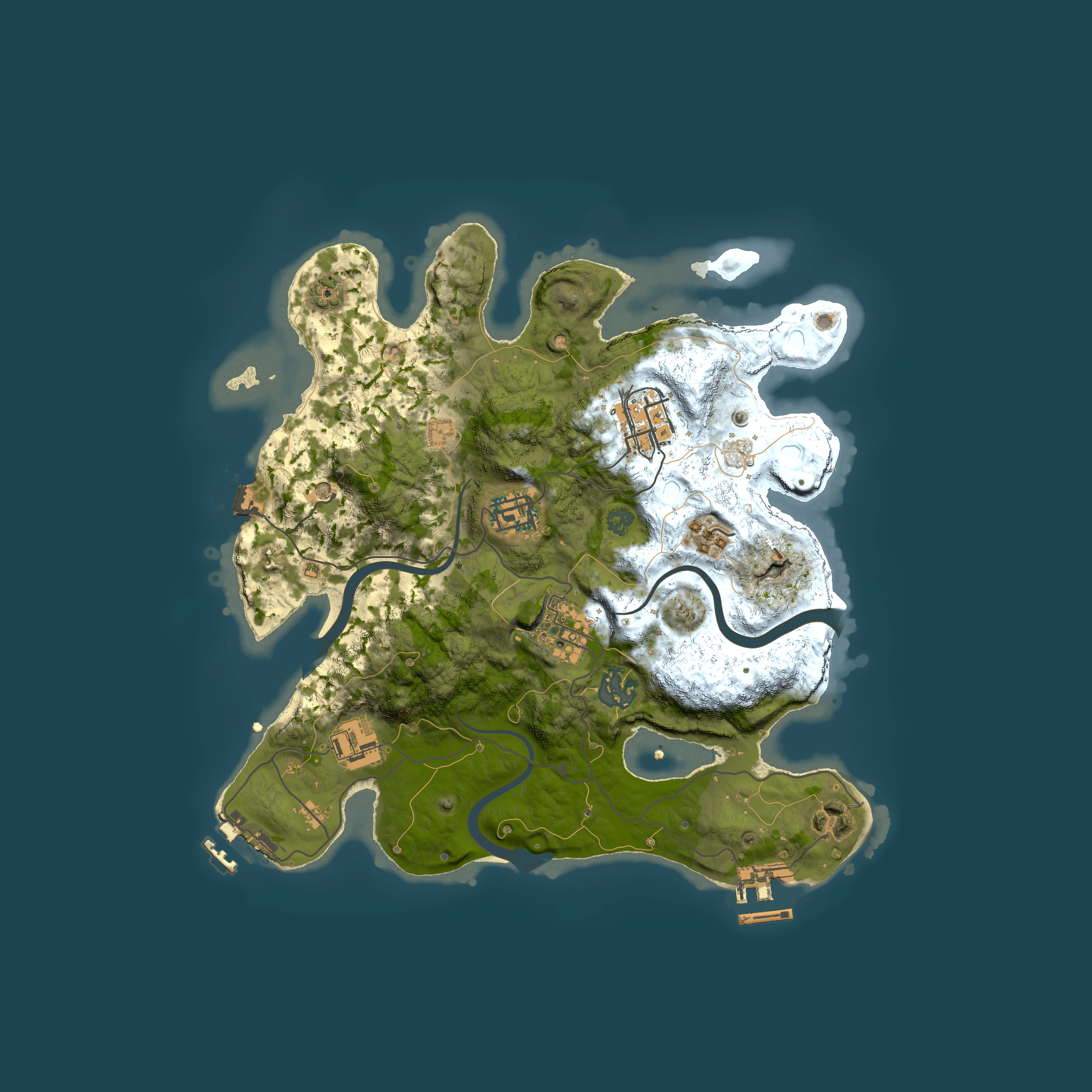 Full top-down render of Rust map seed 1452533938, 3000x3000m