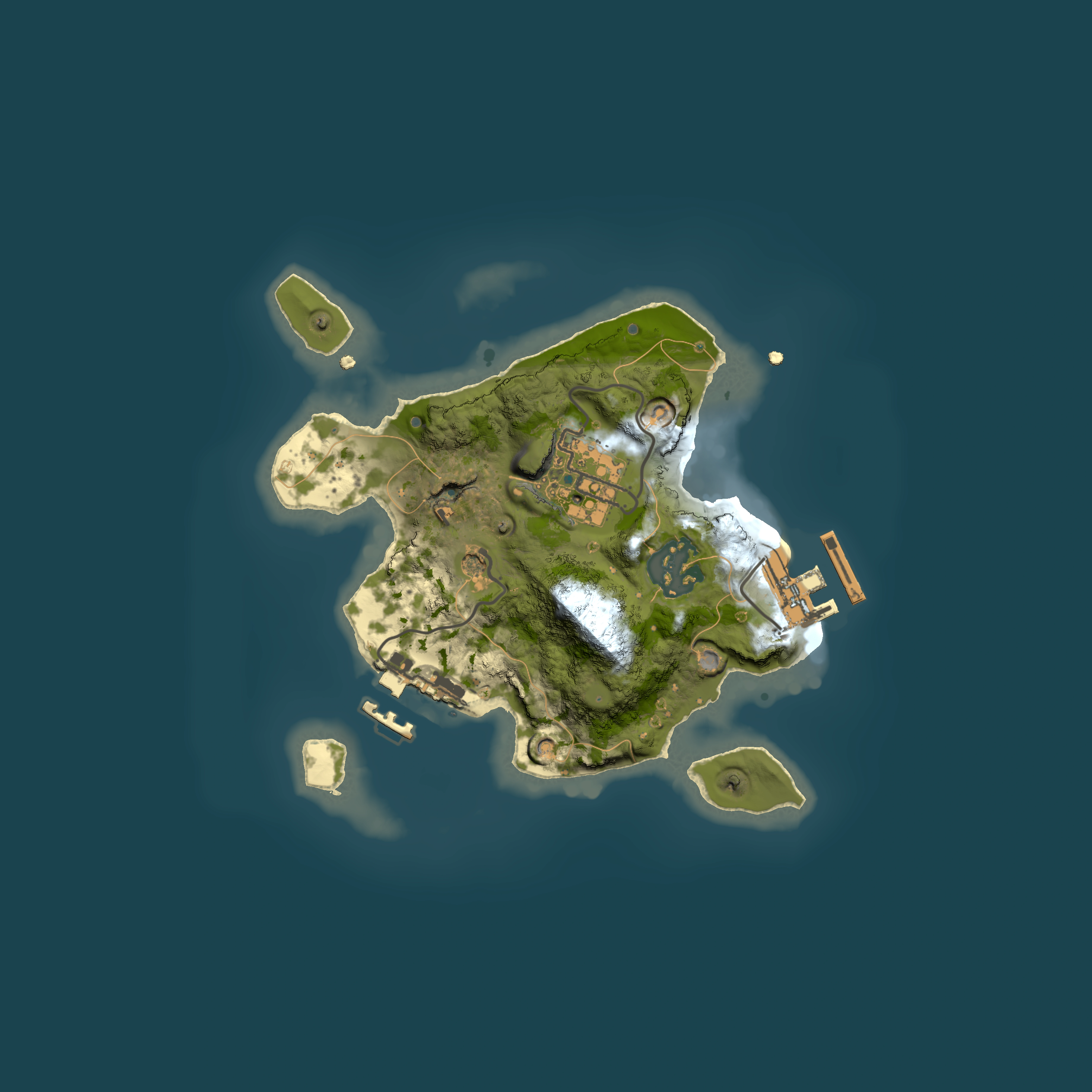 Full top-down render of Rust map seed 2116485840, 2000x2000m