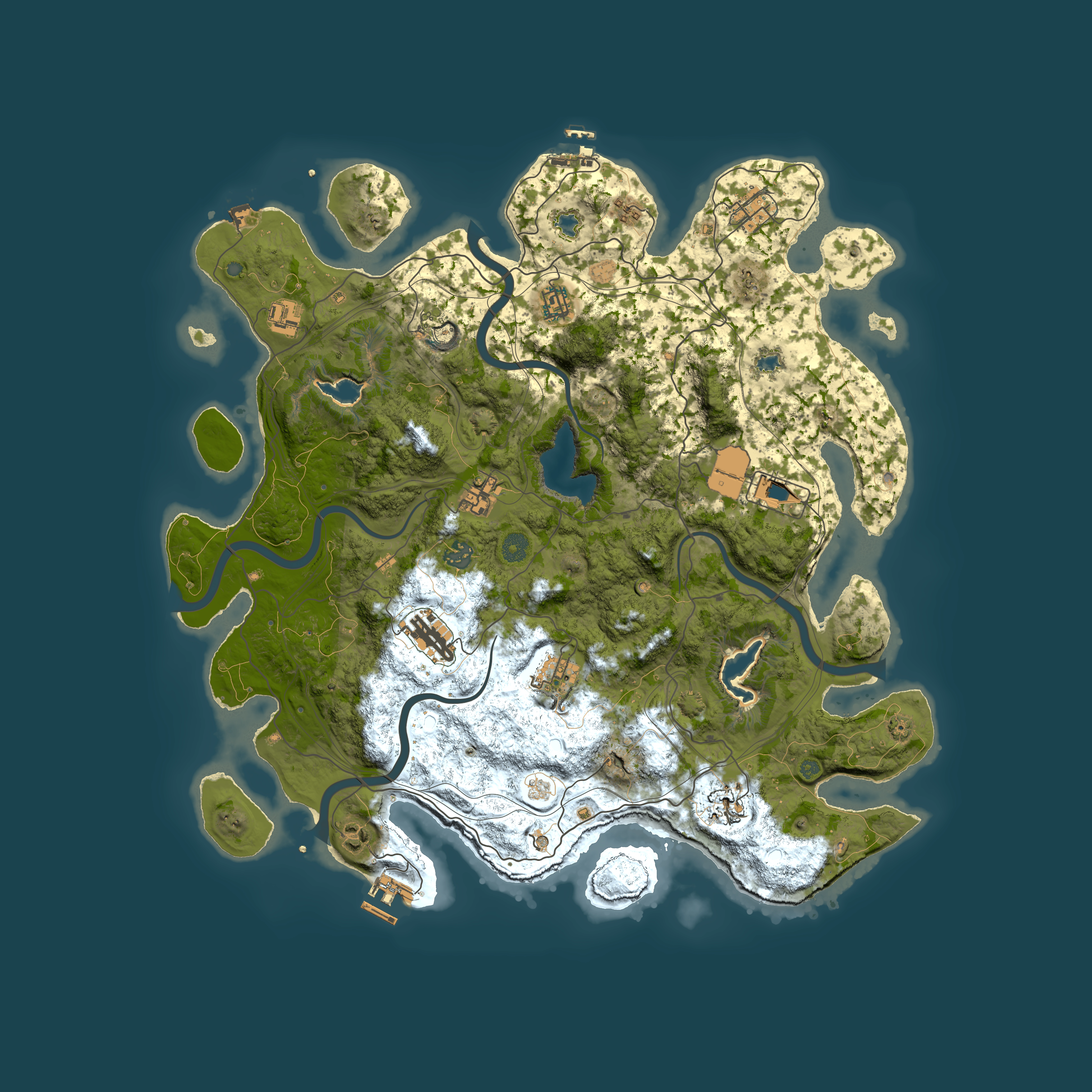 Full top-down render of Rust map seed 2004992024, 4500x4500m
