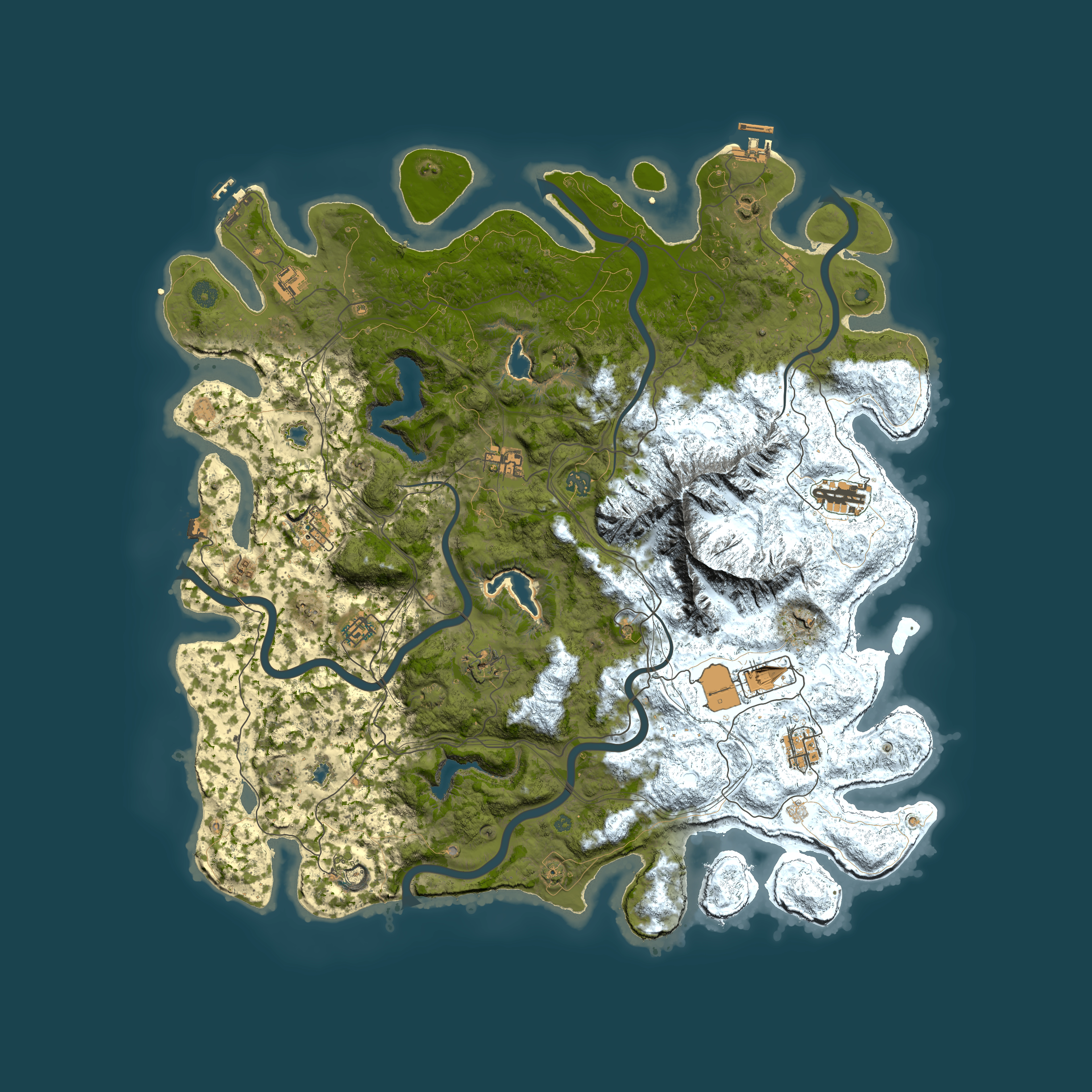 Full top-down render of Rust map seed 1706405235, 5000x5000m