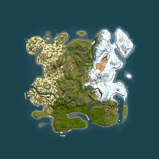 Rust map seed 261474877, 3500x3500m top-down preview