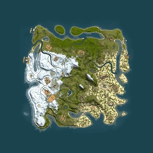 Rust map seed 895091184, 4000x4000m top-down preview