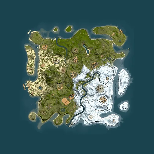 Rust map seed 407769963, 4000x4000m top-down preview