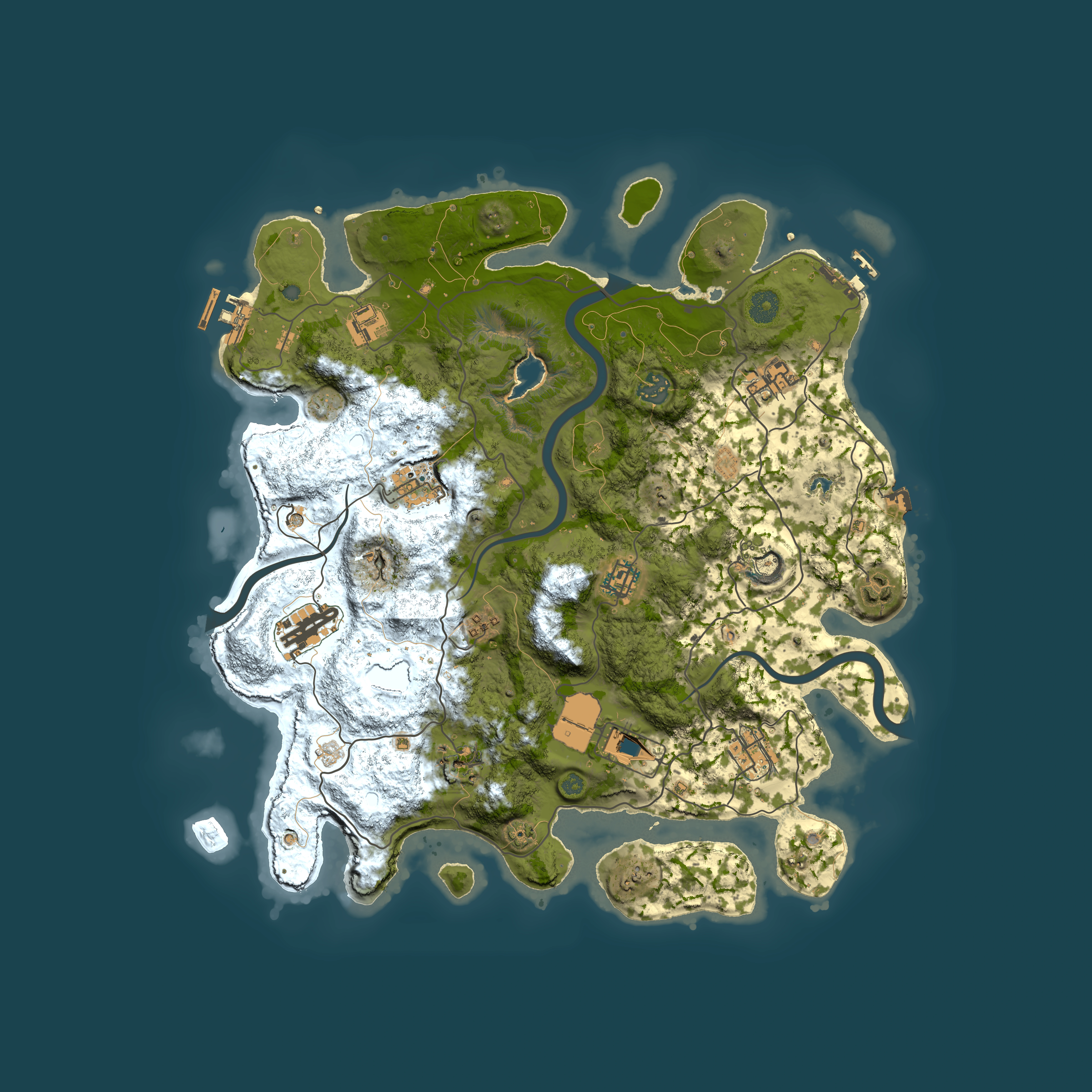 Full top-down render of Rust map seed 1518243382, 4000x4000m