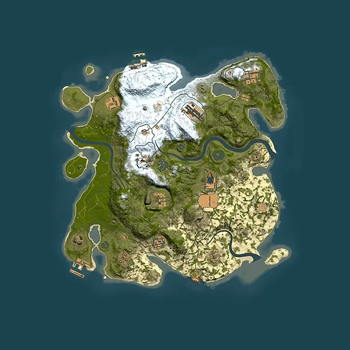Rust map seed 897947757, 3500x3500m top-down preview