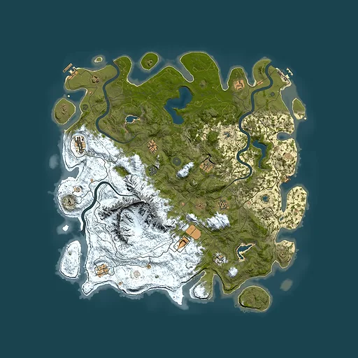 Rust map seed 1465806932, 5000x5000m top-down preview