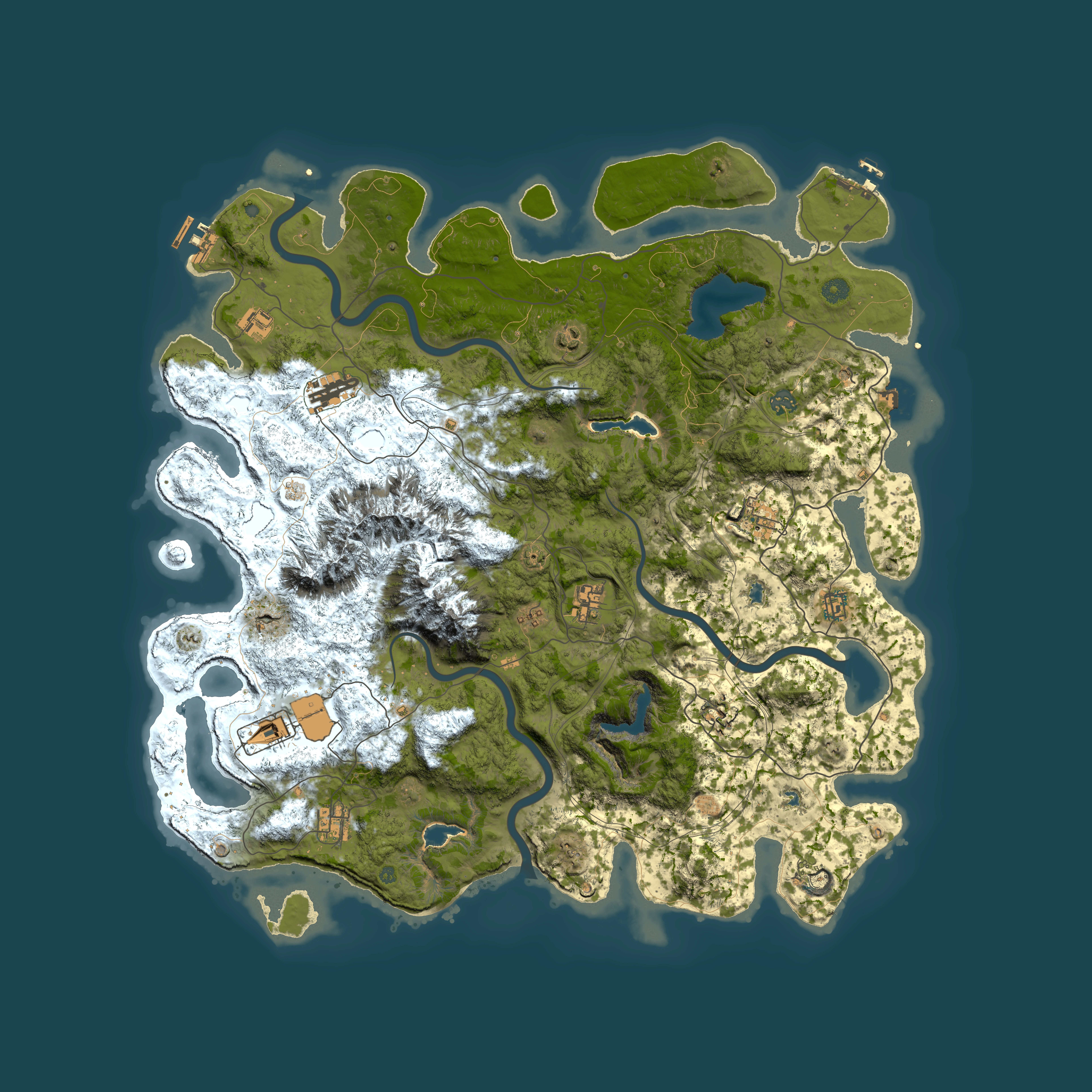 Full top-down render of Rust map seed 1702011640, 5000x5000m