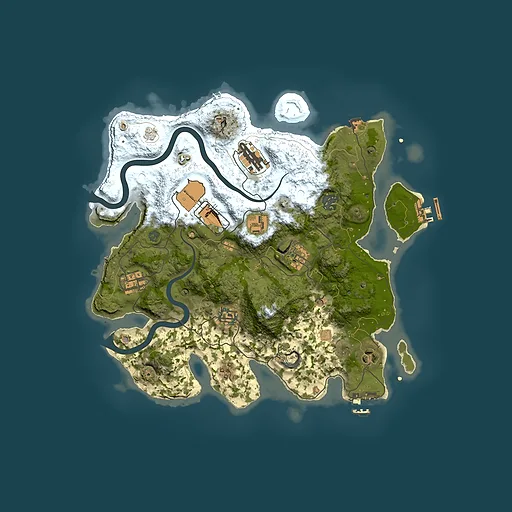 Rust map seed 1361857613, 3500x3500m top-down preview