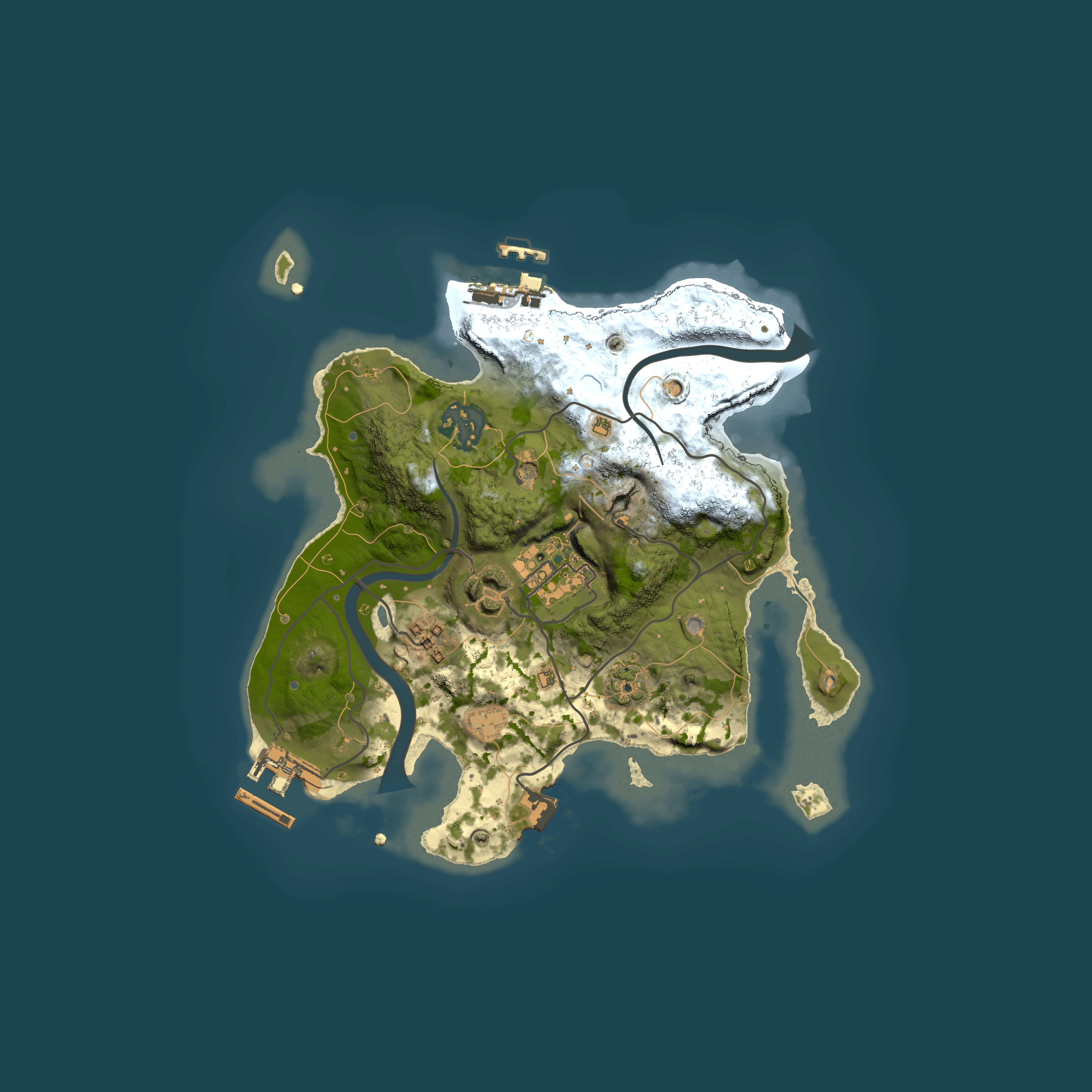 Full top-down render of Rust map seed 855511456, 2500x2500m