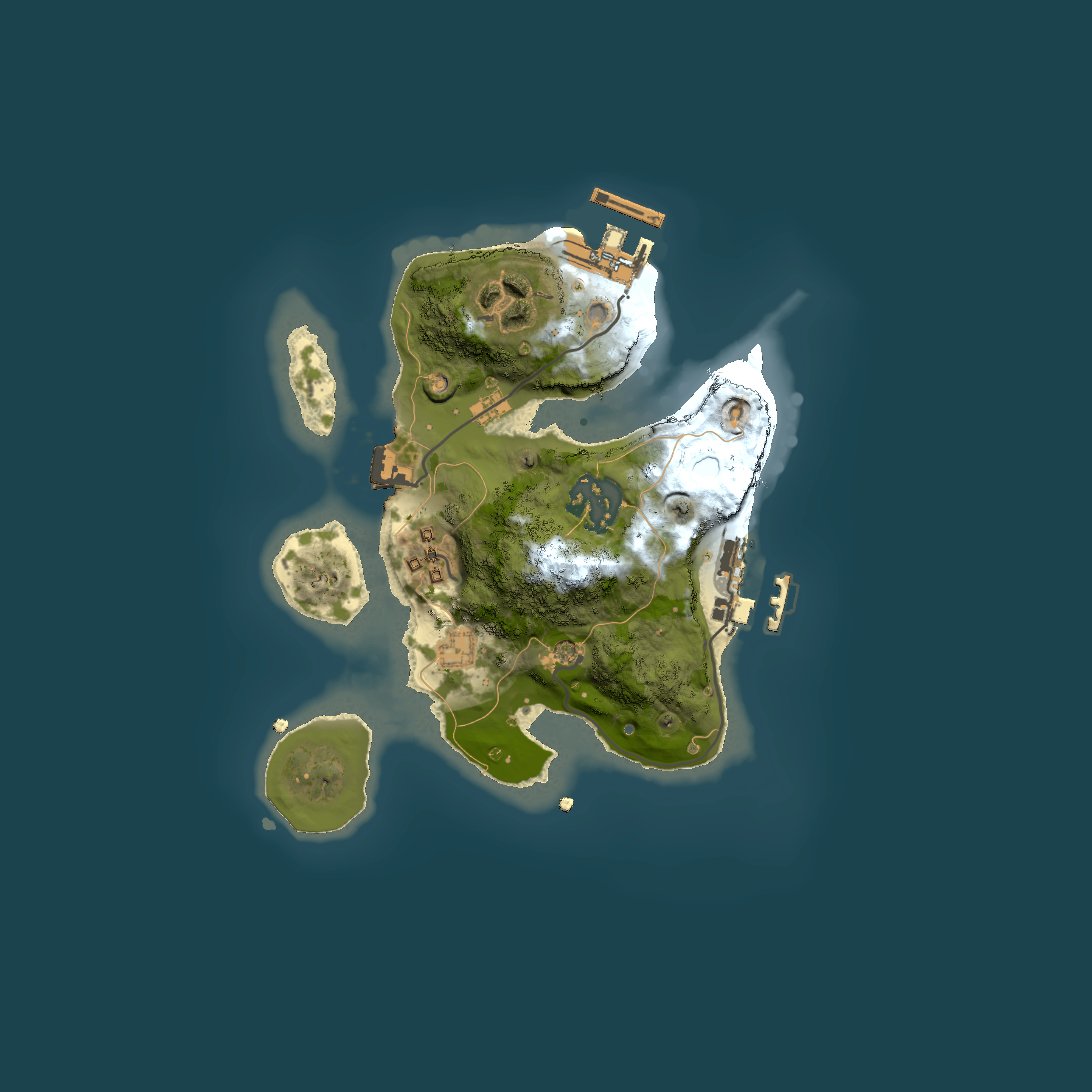 Full top-down render of Rust map seed 2007390068, 2000x2000m