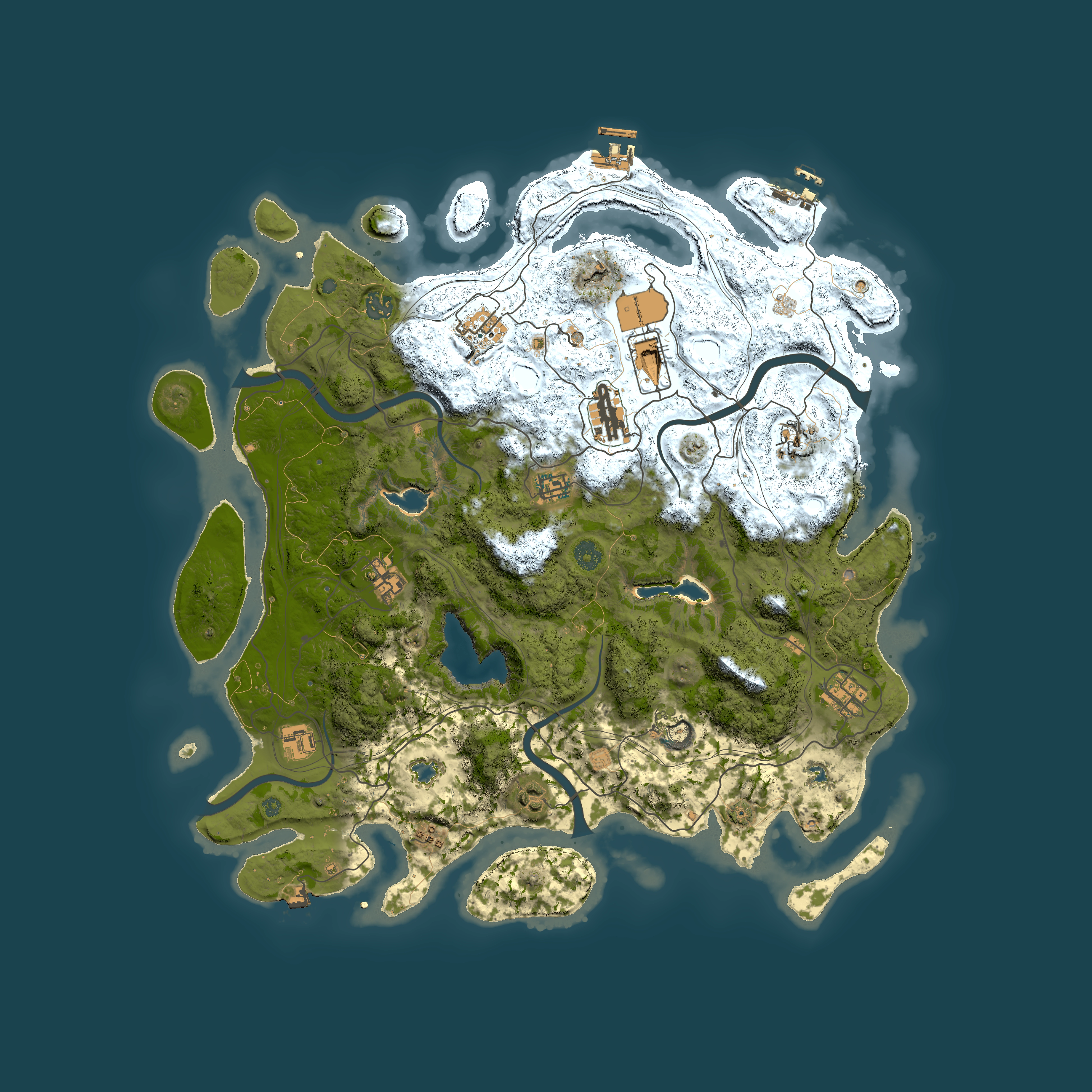 Full top-down render of Rust map seed 126369259, 4500x4500m