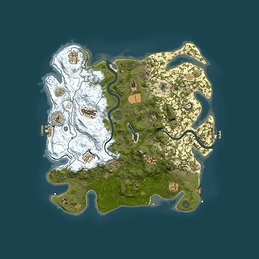 Rust map seed 8850255, 4000x4000m top-down preview
