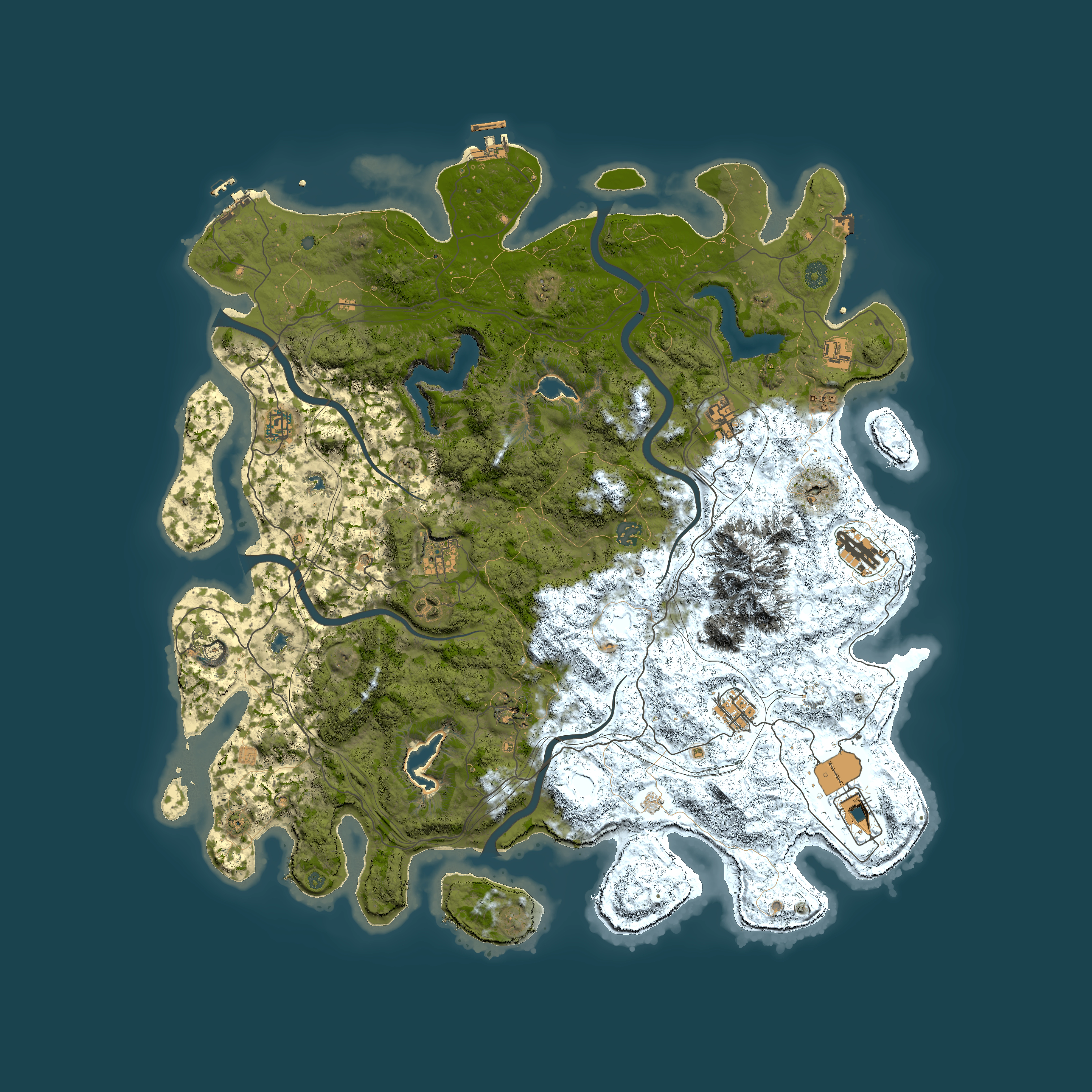 Full top-down render of Rust map seed 1056452511, 5000x5000m