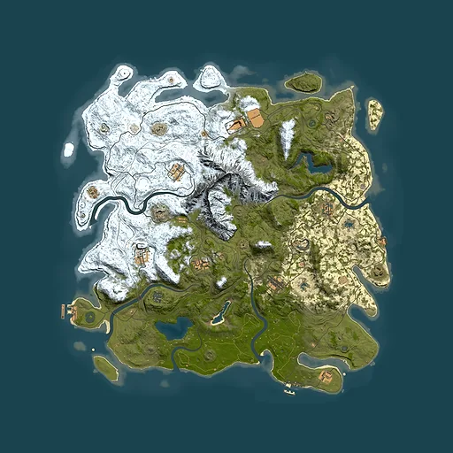 Rust map seed 1437989523, 5000x5000m top-down preview