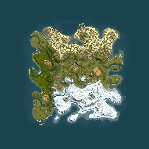 Rust map seed 1683246053, 3500x3500m top-down preview