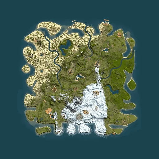 Rust map seed 1957363074, 5000x5000m top-down preview