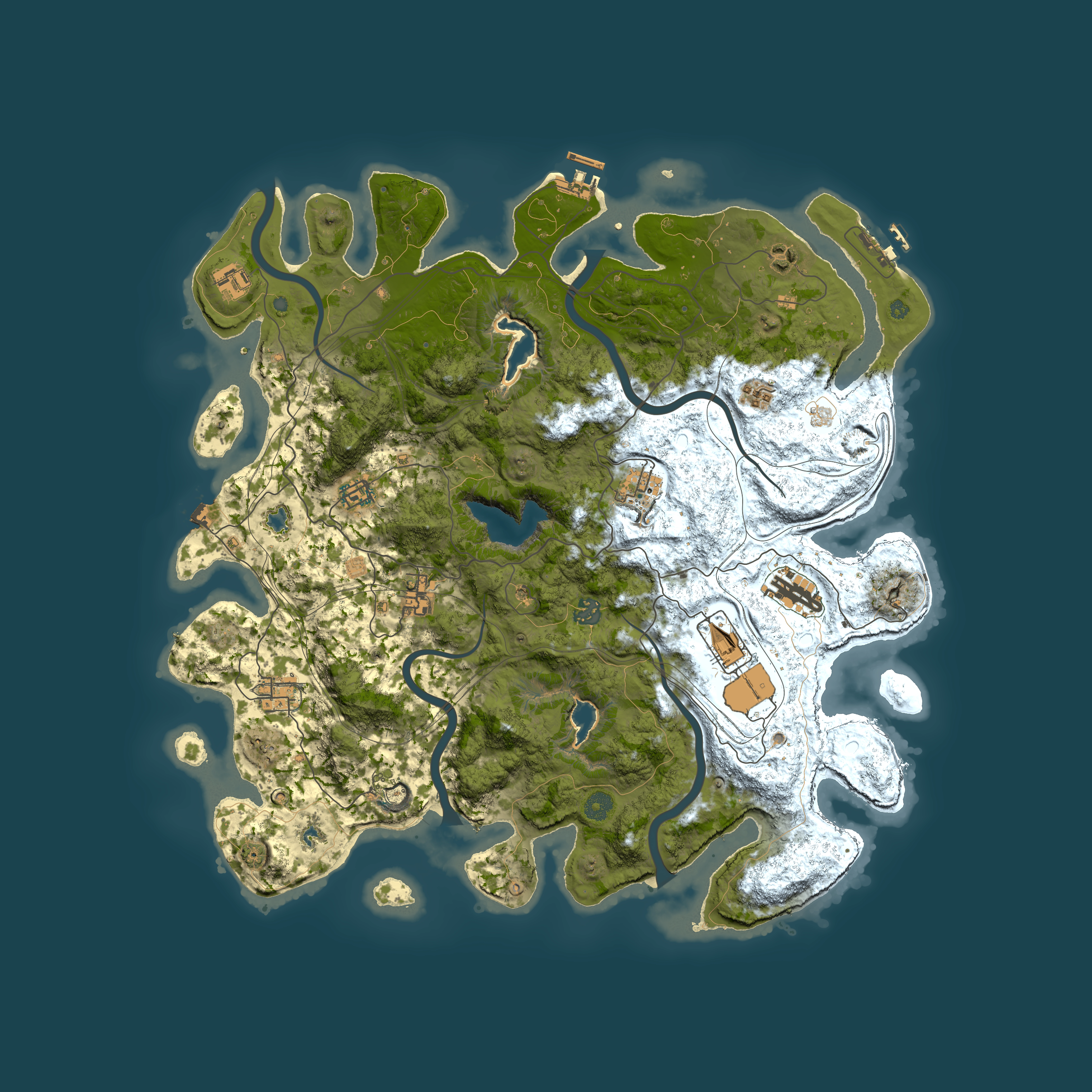 Full top-down render of Rust map seed 985528895, 4500x4500m