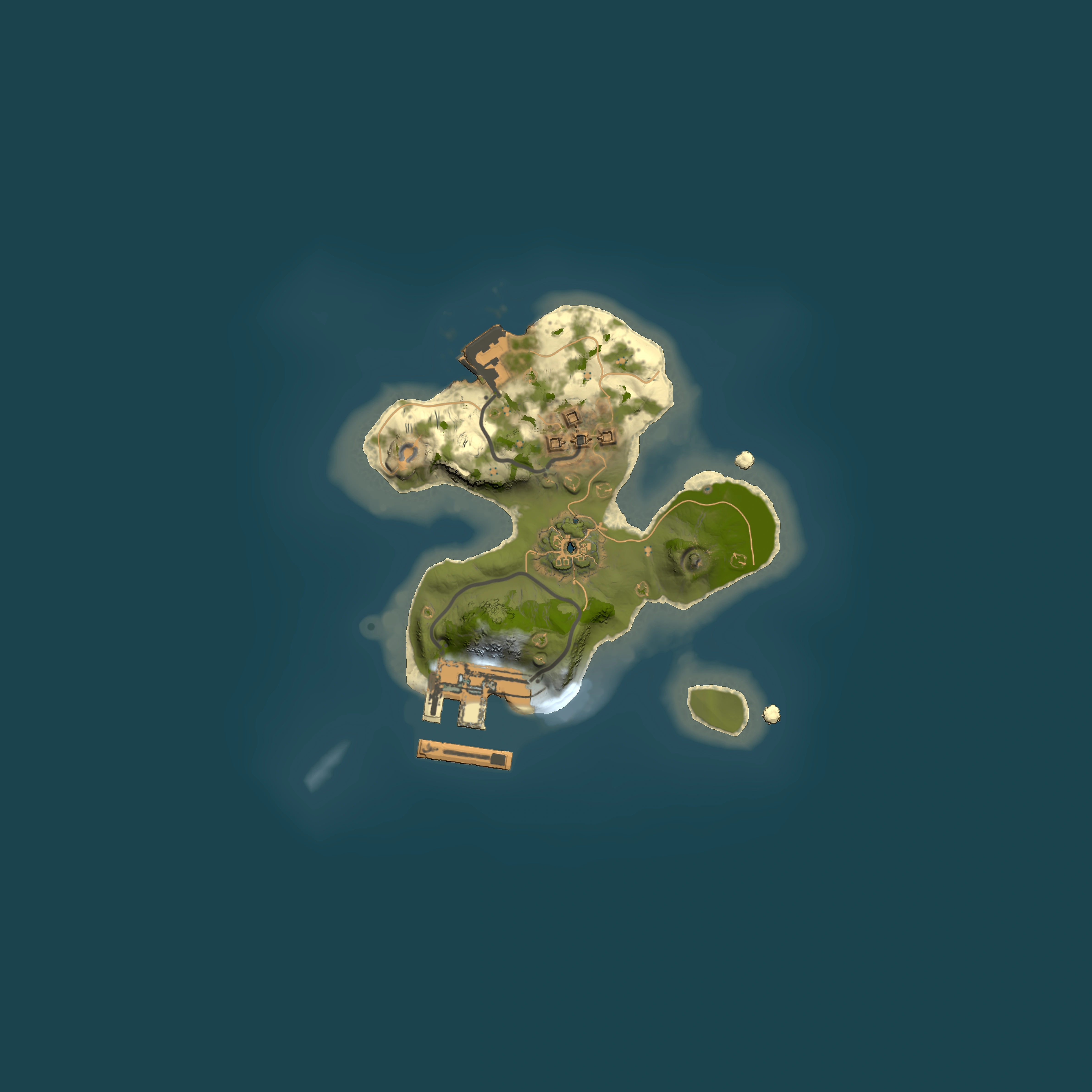 Full top-down render of Rust map seed 23153562, 1500x1500m