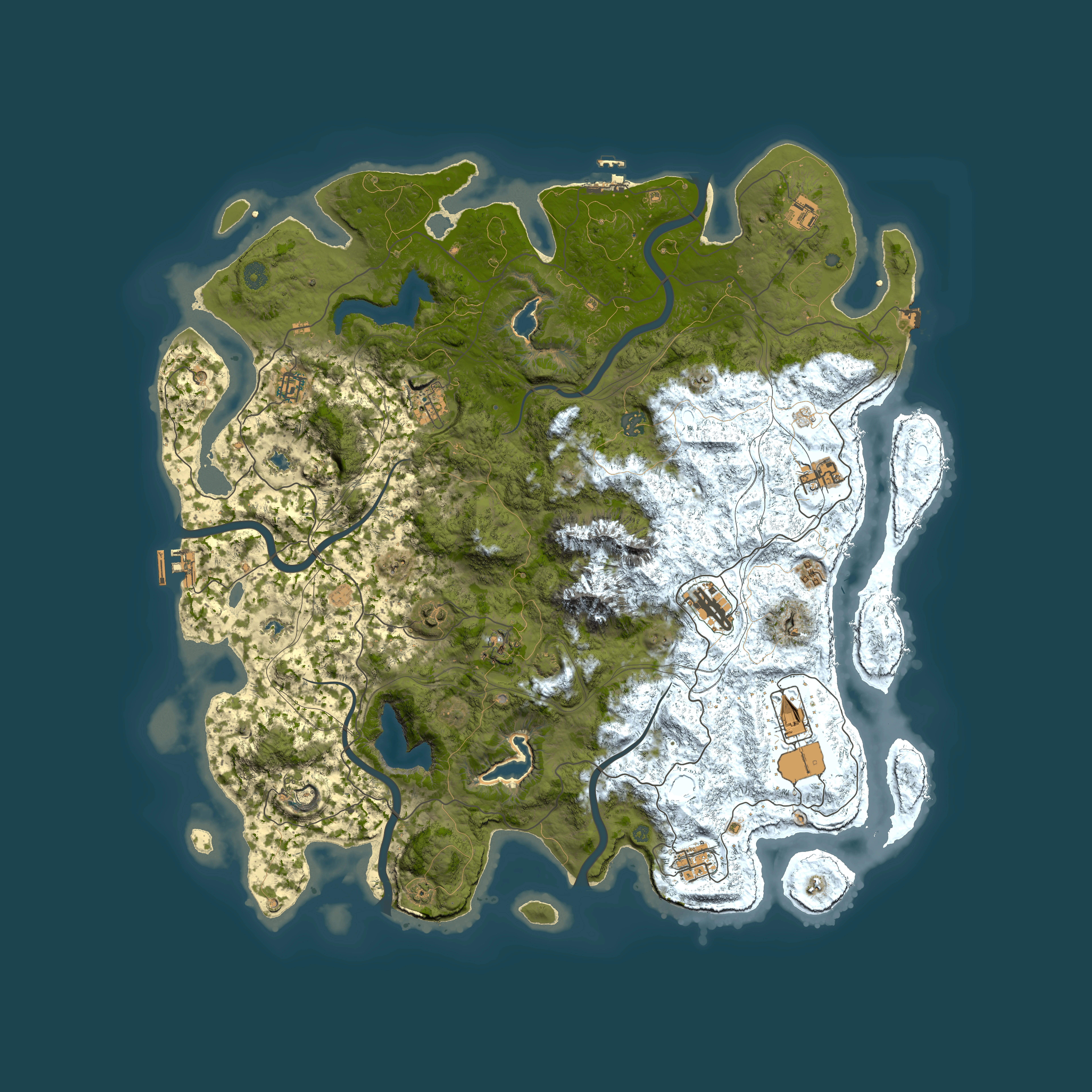 Full top-down render of Rust map seed 735560502, 5000x5000m