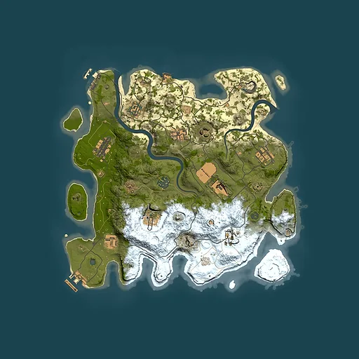 Rust map seed 2111804874, 3500x3500m top-down preview