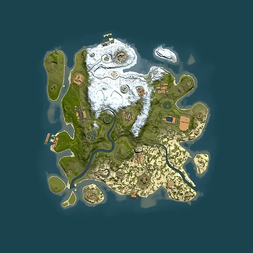 Rust map seed 2105994387, 3500x3500m top-down preview