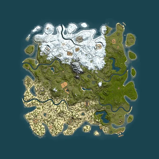 Rust map seed 203707751, 5000x5000m top-down preview