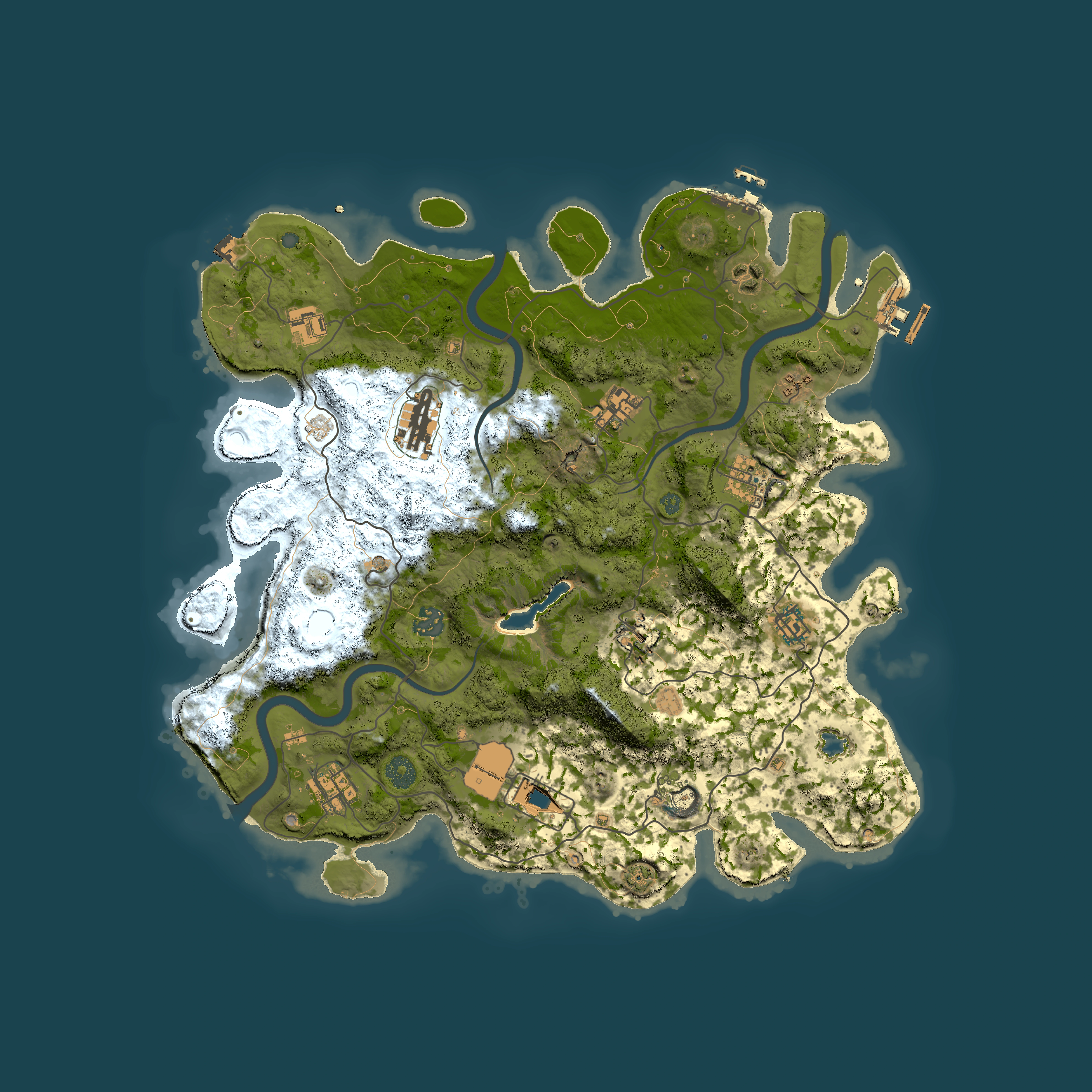 Full top-down render of Rust map seed 1041411354, 4000x4000m