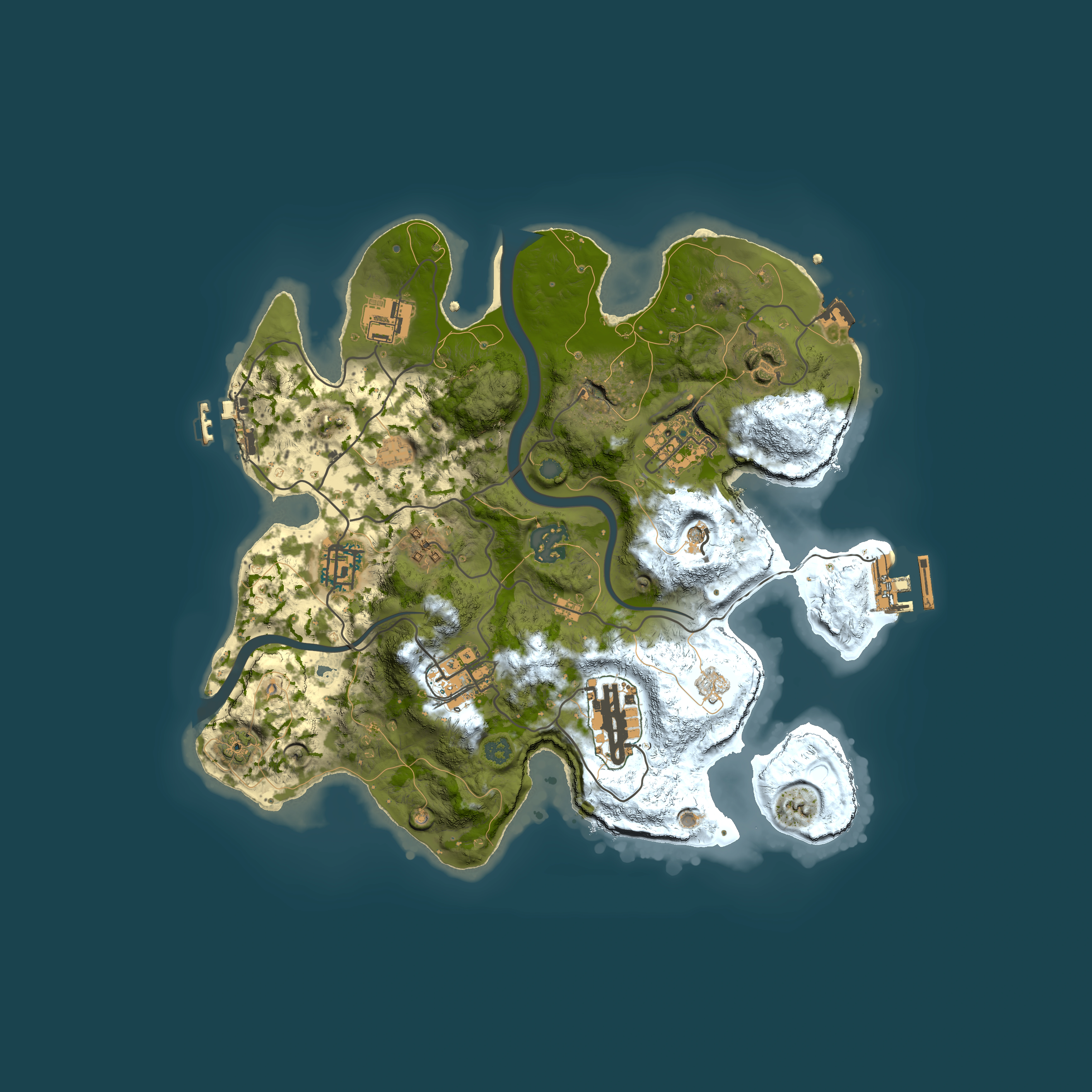 Full top-down render of Rust map seed 930655332, 3000x3000m