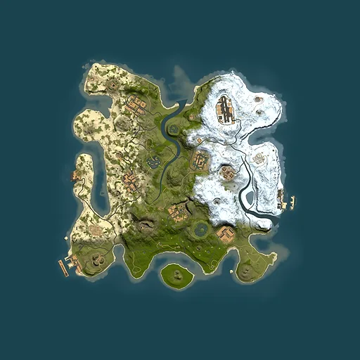 Rust map seed 350969327, 3000x3000m top-down preview