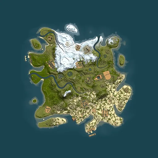 Rust map seed 1138513592, 3500x3500m top-down preview