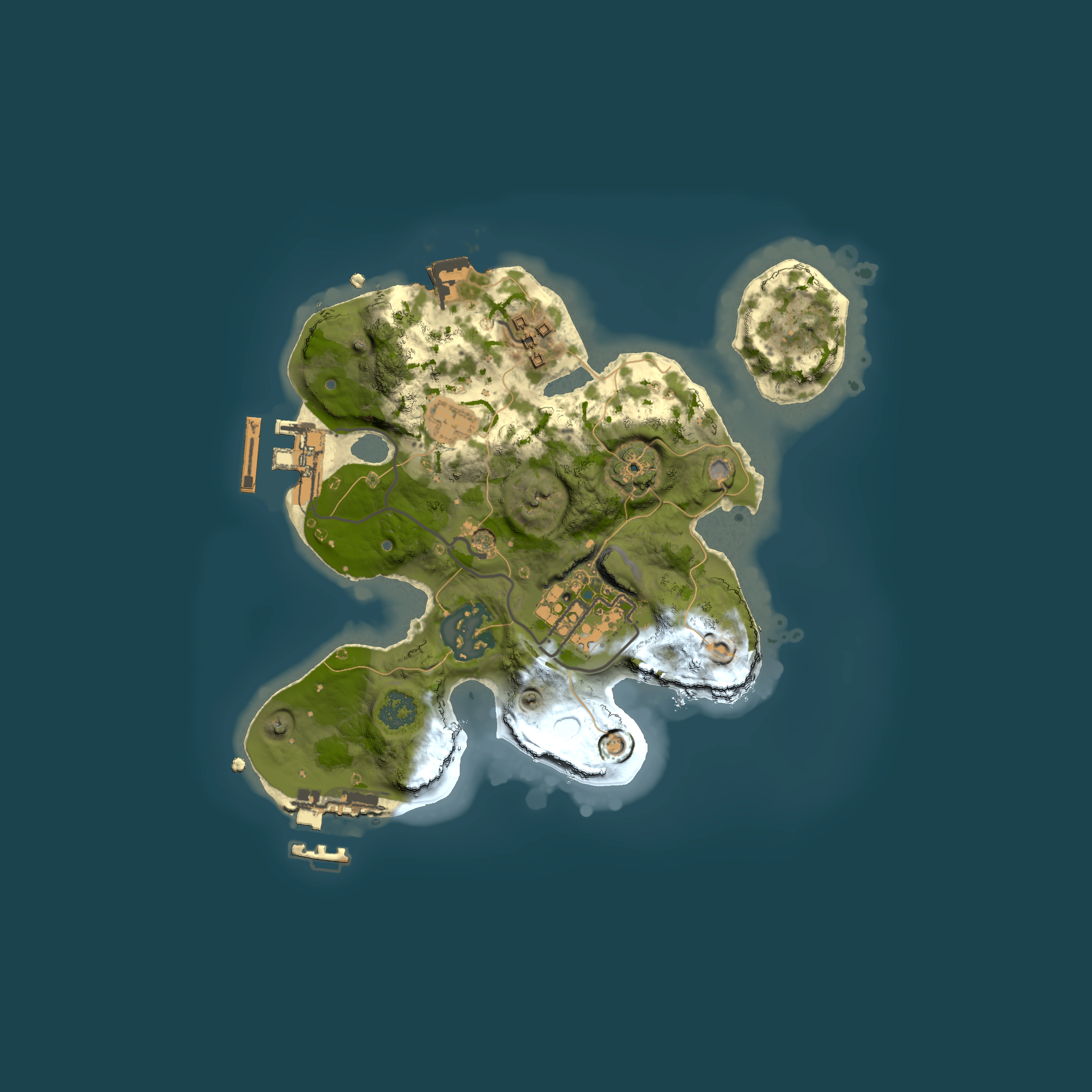 Full top-down render of Rust map seed 1945231888, 2000x2000m