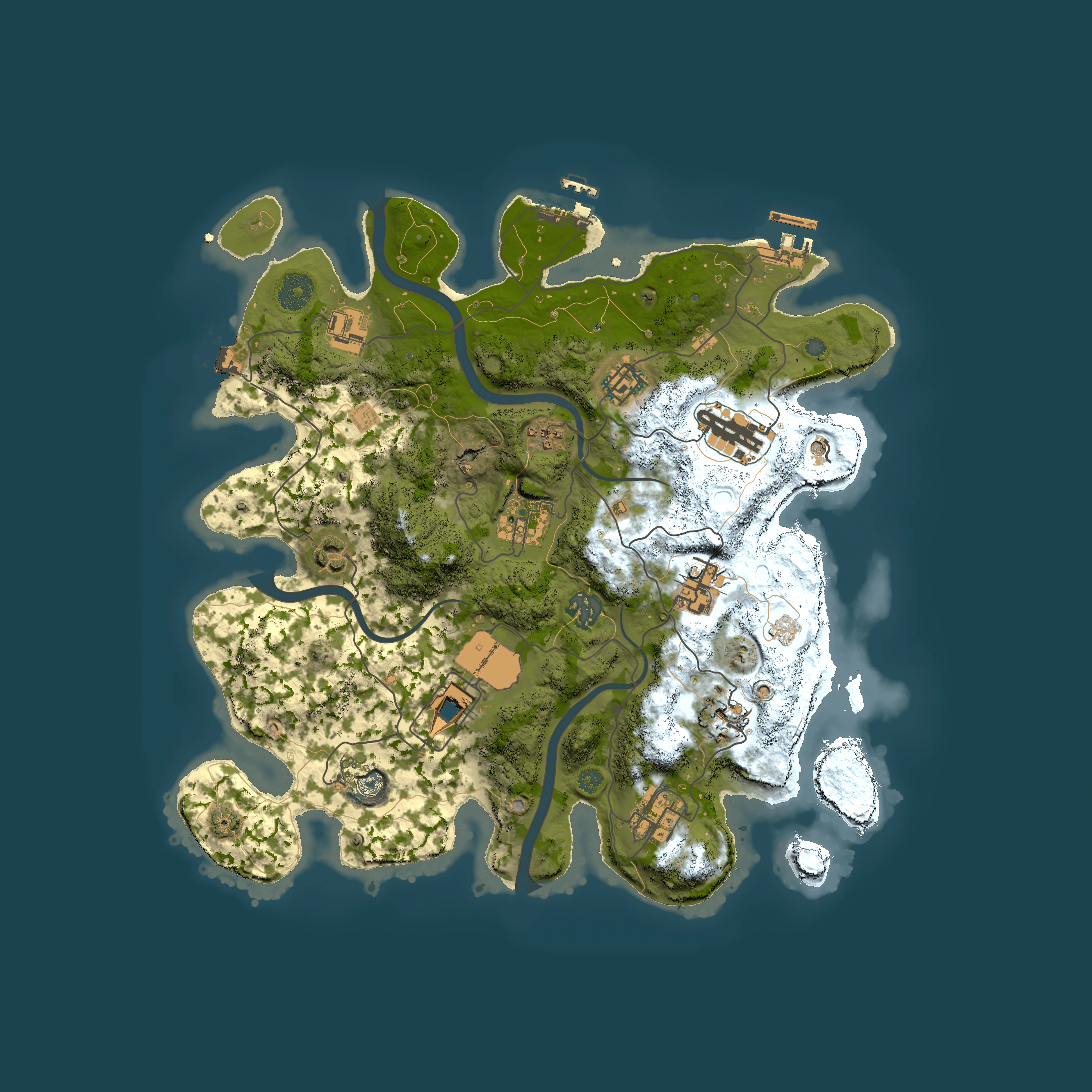 Full top-down render of Rust map seed 11786394, 3500x3500m