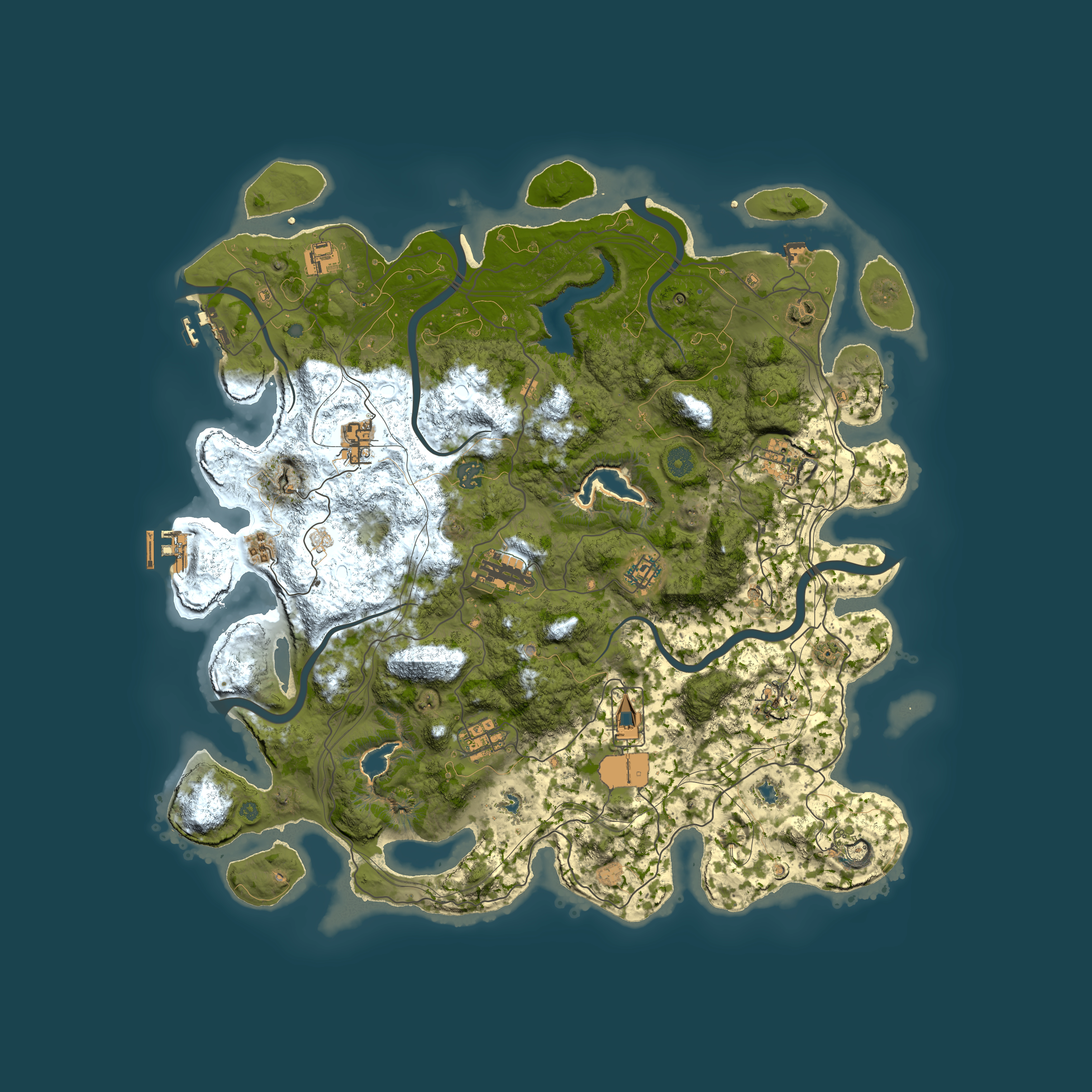 Full top-down render of Rust map seed 1065383067, 4500x4500m