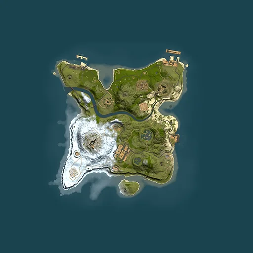 Rust map seed 1424697065, 2500x2500m top-down preview