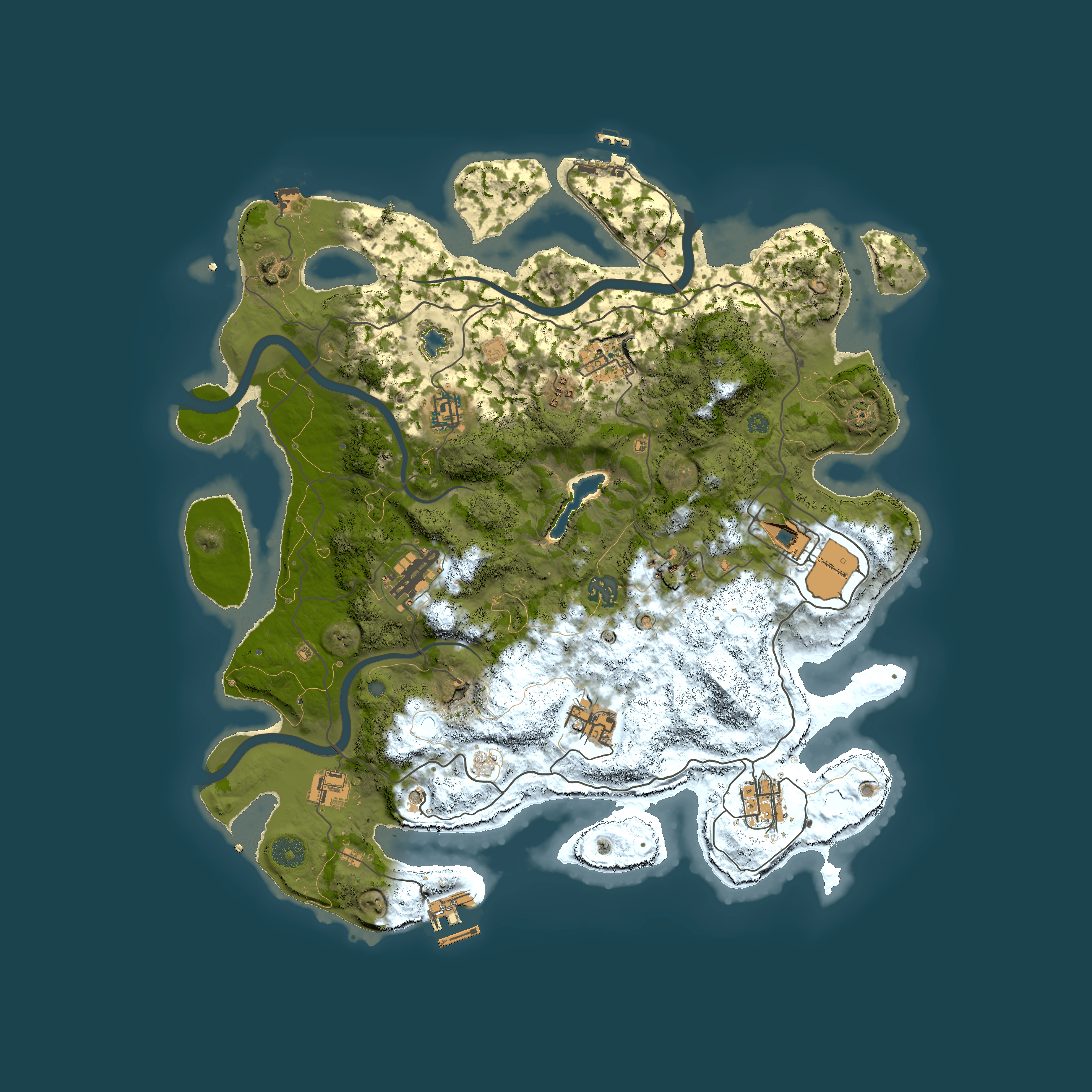 Full top-down render of Rust map seed 1845288504, 4000x4000m