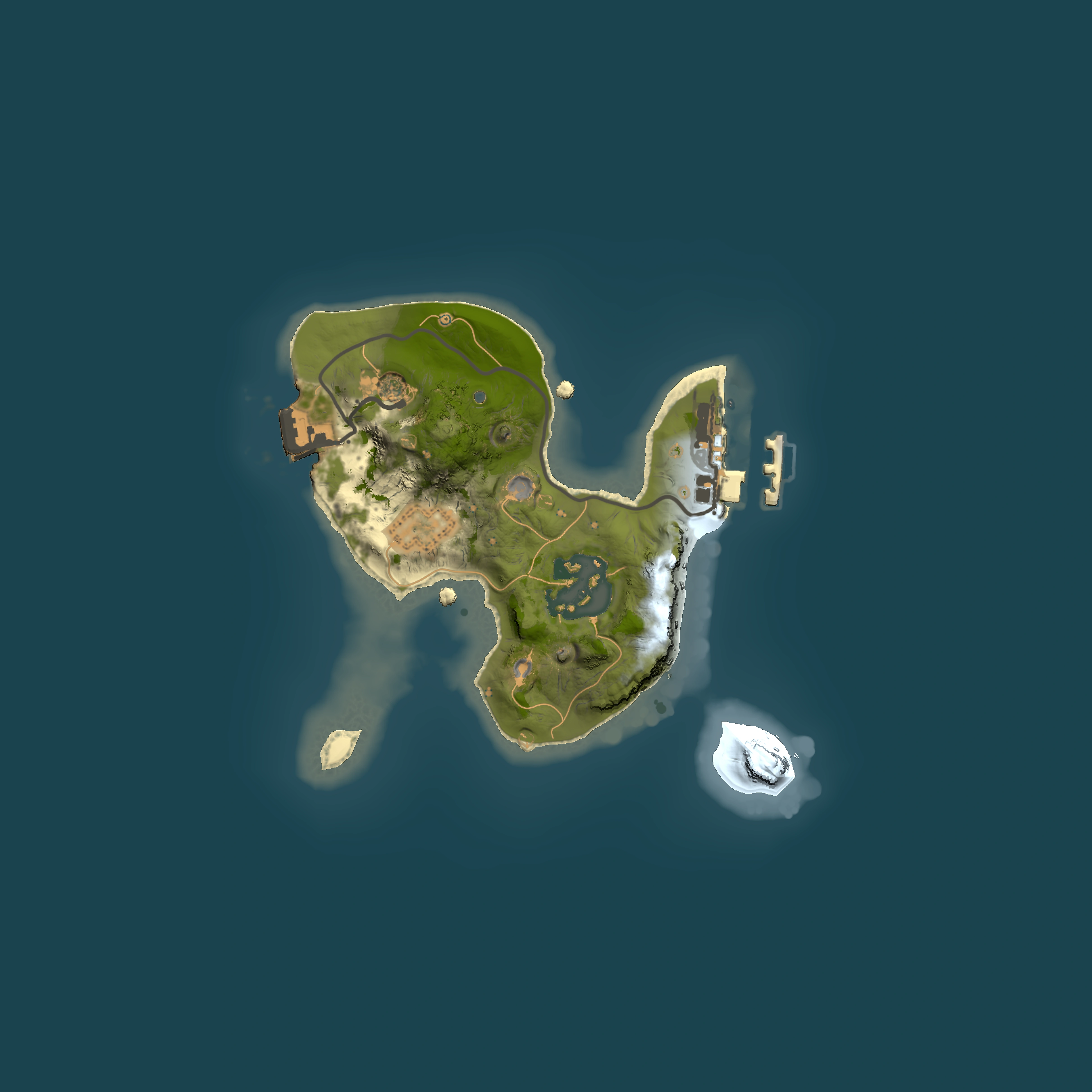 Full top-down render of Rust map seed 1263205534, 1500x1500m
