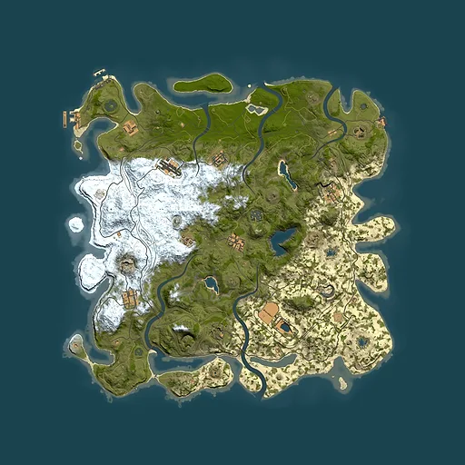 Rust map seed 1691116164, 4500x4500m top-down preview